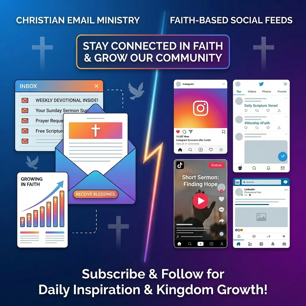 Email Campaigns vs Social Media Buzz. Stay Connected & Grow Your Audience. Inbox with Exclusive Offer Inside, Your Weekly Digest, and Growing Subscribers chart. Social media mockups for Instagram, Twitter, TikTok, and LinkedIn. Subscribe & Follow for Daily Updates & Special Deals!
